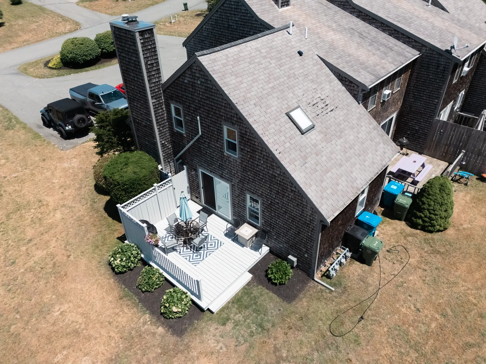 Aerial view of a Cape Cod home